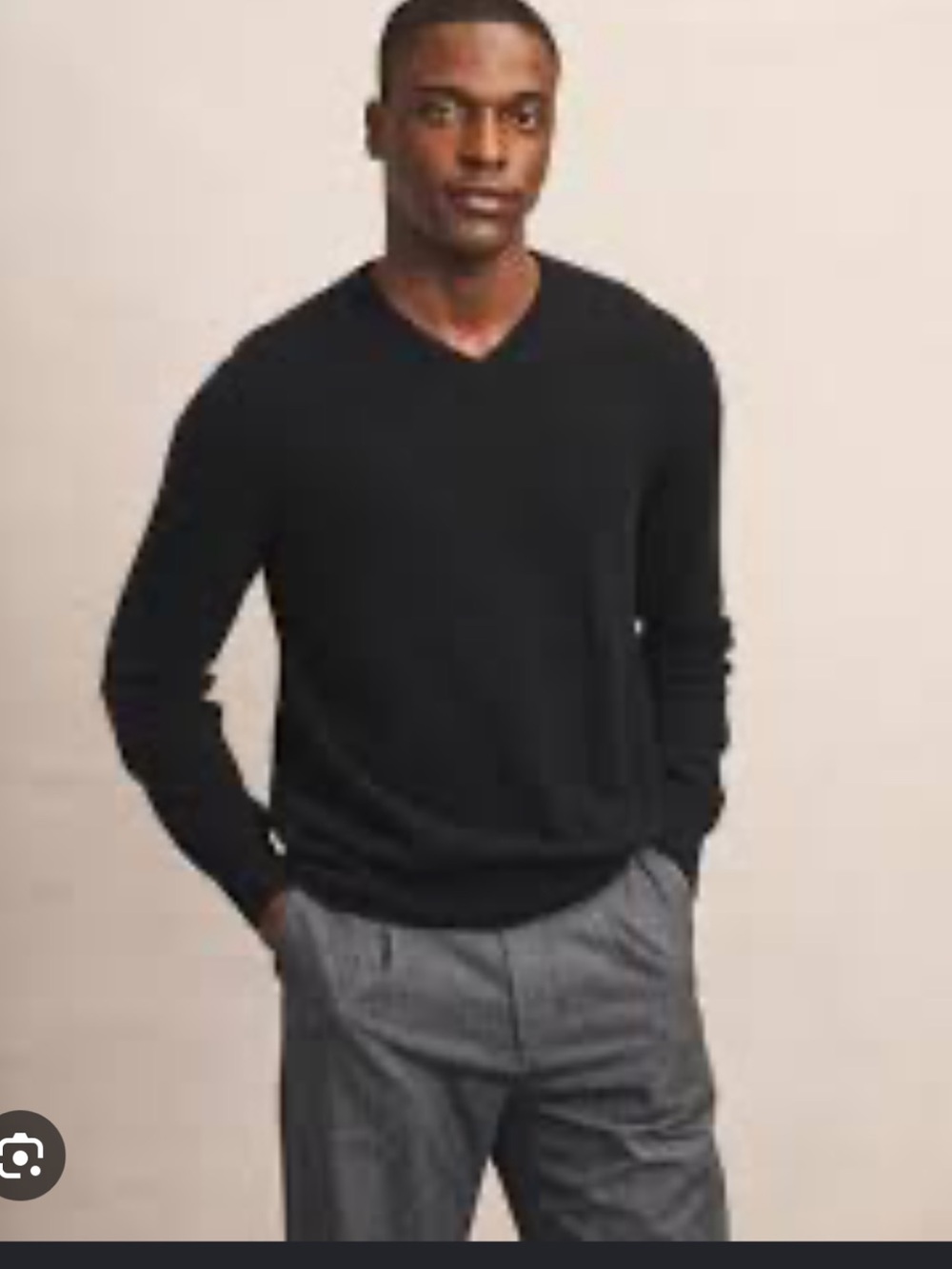 Nordstrom 100% Cashmere Men's Black V-Neck Sweater